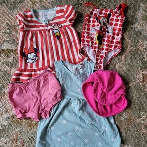 Disney Girls Minnie Swim & Play Set — Red, Pink, Light Blue